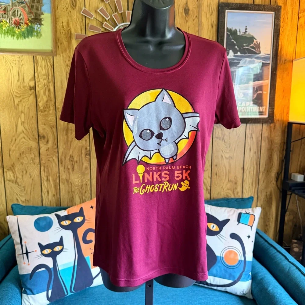 Cute Bat Halloween Tee - NORTH PALM BEACH LINKS 5K THE GHOST RUN